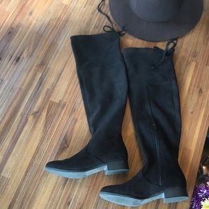 Fab faux suede over the knee boots.